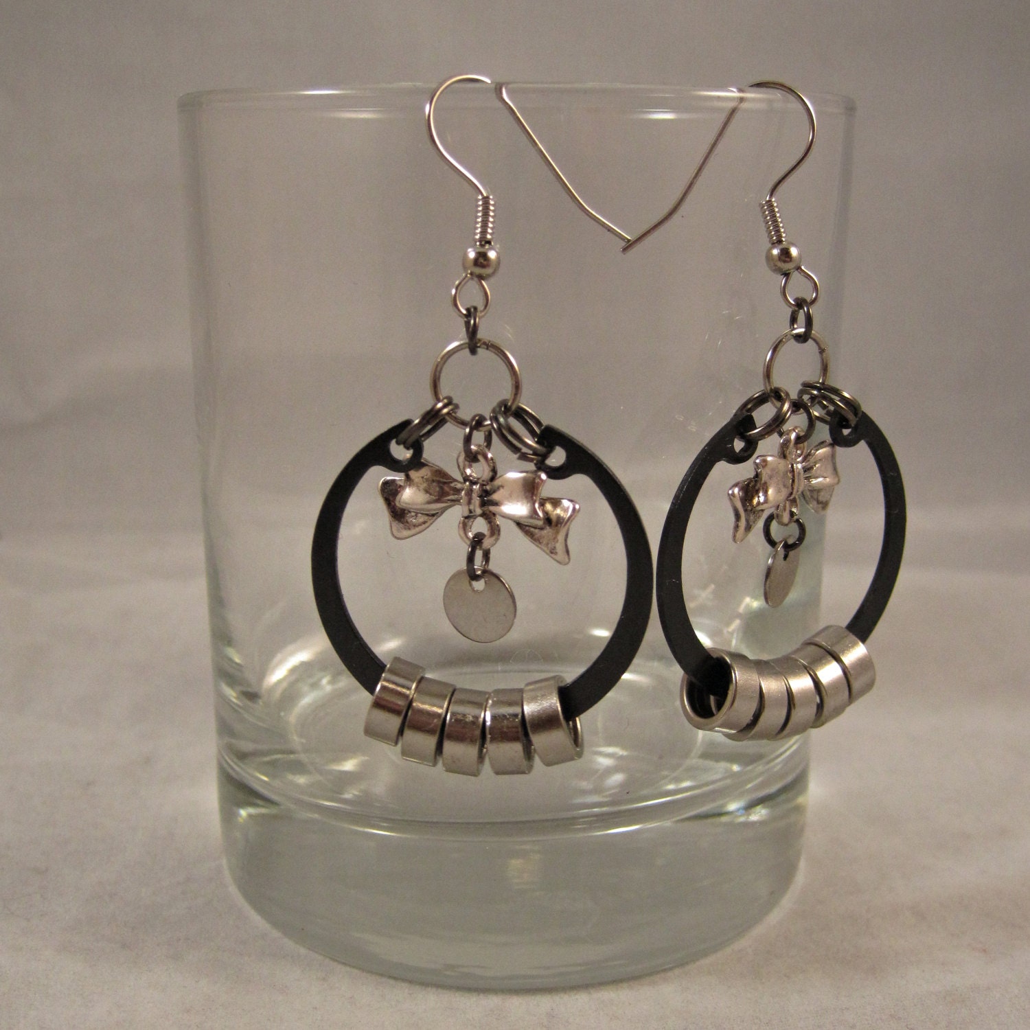 Silver Lolita Industrial Bike Chain Earrings