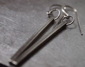 Simple modern hoop and sterling silver bar earrings