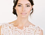DAWSON Headband-  floral, bridal, rhinestone, crystal, veil, wedding, tiara, headpiece
