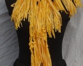 Lemon Yellow Bamboo & Cotton Handmade Crochet Scarf