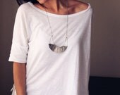 Very unique and striking designer jewelry handmade of intricately composed metal shapes, bars and sterling drops - "Composition Necklace"