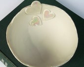 Handmade Ceramic Porcelain Heart Decorative Bowl - Wedding gift