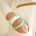Set Of 4 Mint Bangle and White on Polka Dots Bracelet