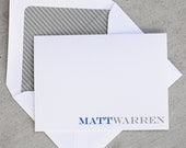 Personalized Stationery / Custom Stationary Set- Pinstripe