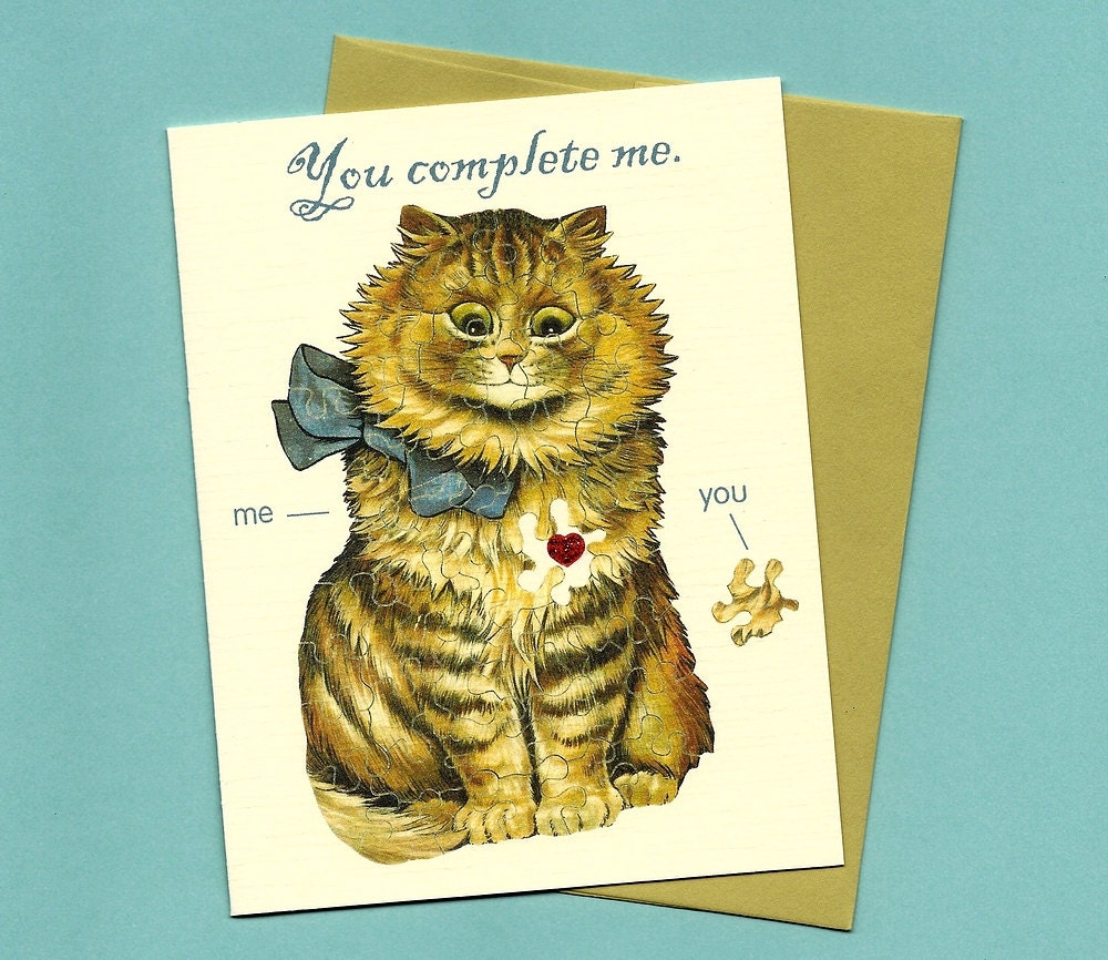 Love Card -- "You complete me" -- Blank inside