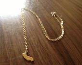 one at a time // teeny tiny California / a 14k gold filled and brass necklace