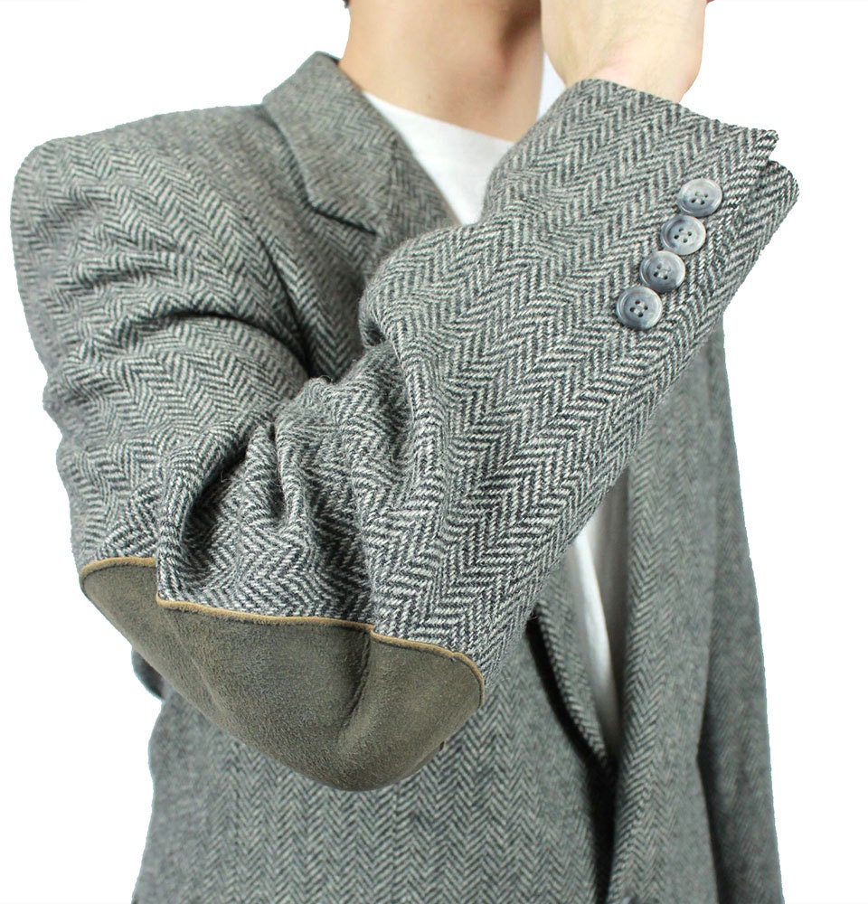 Elbow Patch Blazer 38L Vintage Professor Jacket by HepCatClothes