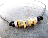 Mens Necklace Mens Leather Necklace Hex Nut Necklace Industrial Hardware Necklace Mixed Metal Necklace