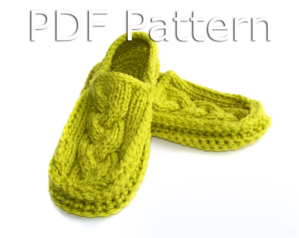 Crochet Slippers Pattern, Knitted Slippers Pattern, Adult Slippers Pattern, Cabled Moccasins PDF Pattern - Instant Download