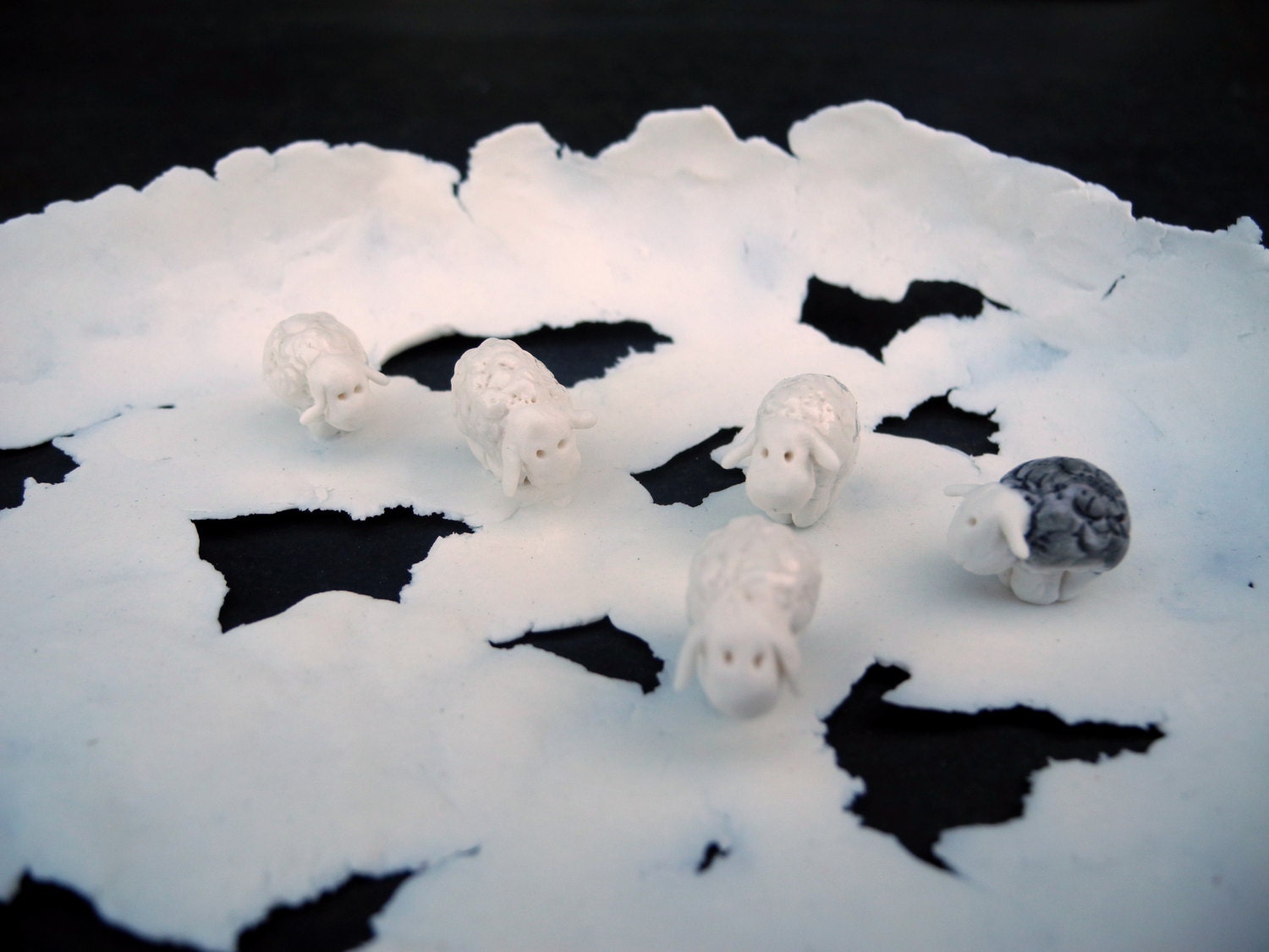 Story Bowl  the black sheep in porcelain art bowl in gift box