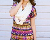 Infinity Ruffle Scarf Ivory - Infinity Scarf - 1" short ruffles