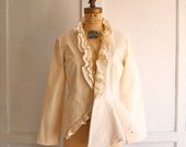 vintage muslin victorian ruffled jacket . xsmall - small