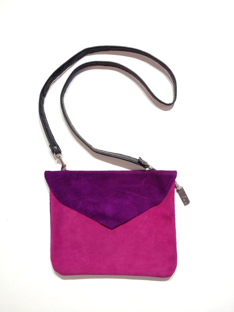NEW - Color Blocked Suede Leather Crossbody - SMALL