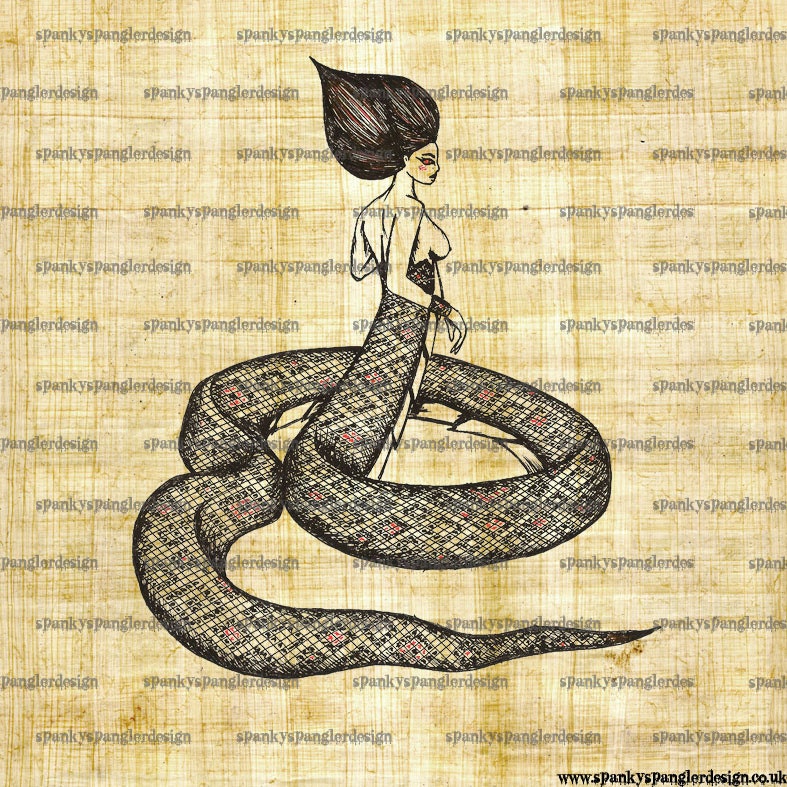 Snake Woman Digital Image Download - Digital Download for Iron on Transfer, Papercrafts, T-Shirts, Tote Bags, Cushions