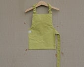 Toddler Apron - Green Polka Dots