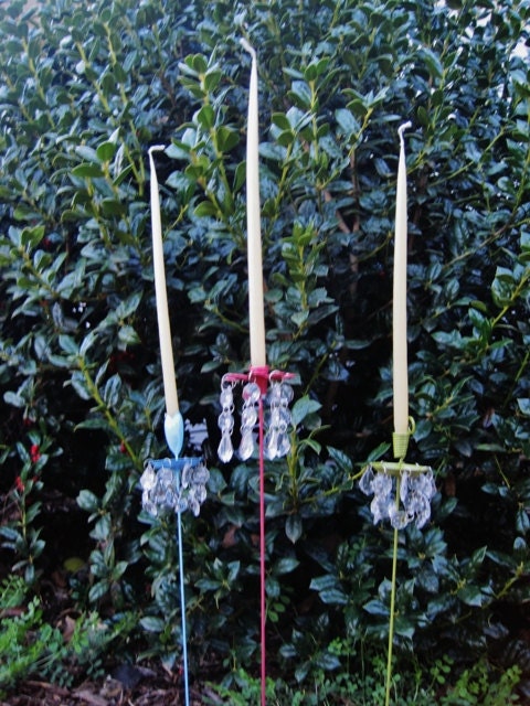 Spring is Here Candle Chandelier Flower Garden Stakes