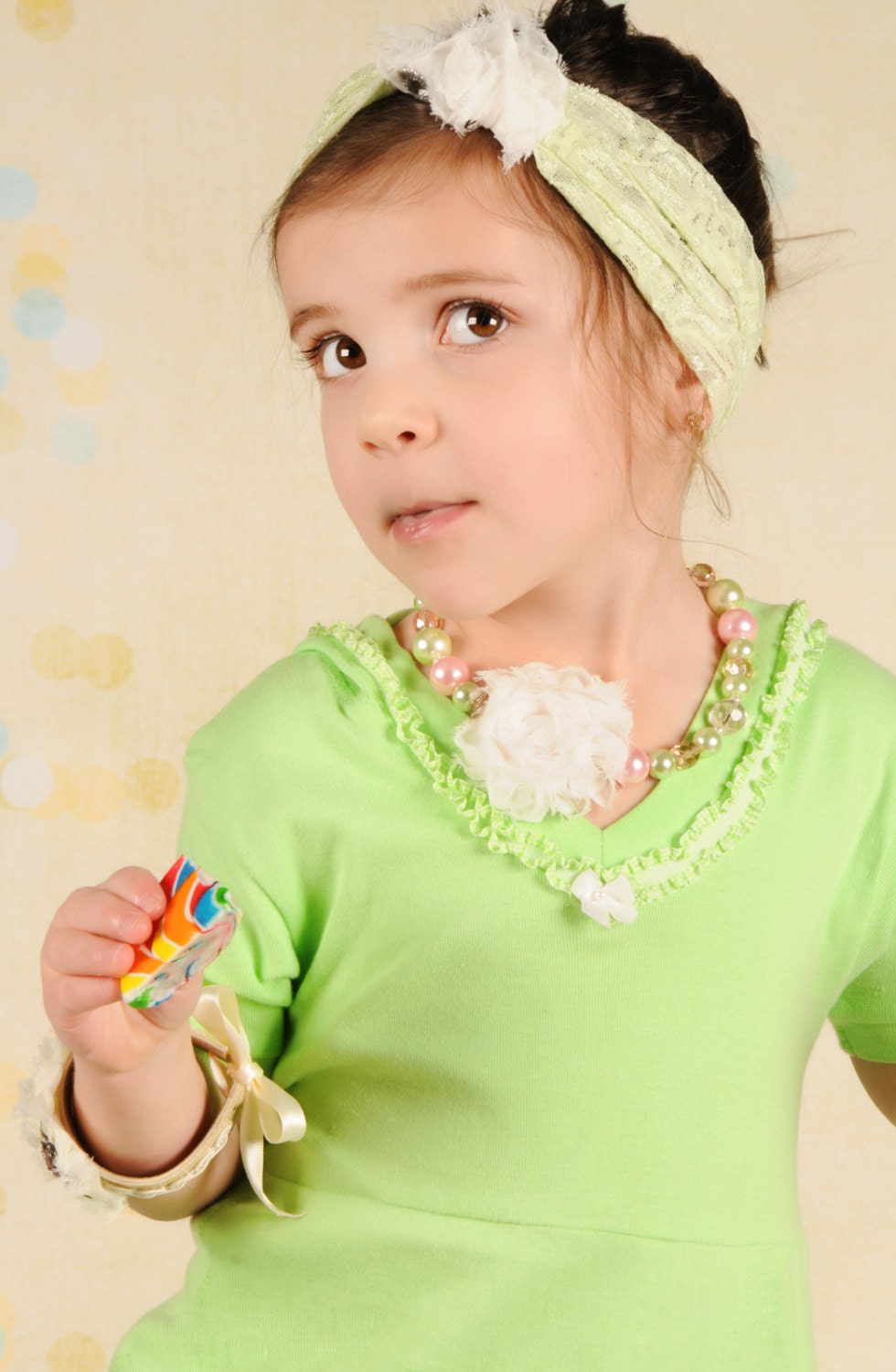 Lime Green Lace Headband