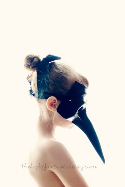 Bird Girl 5x7 Fine Art Print, Signed Photograph Victorian Ballet Black Bird Mask Elegant Portrait Apartment Home Decor