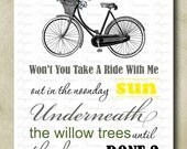 Bicycle Print - Modern Typography 8 x 10