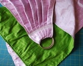 Ring Sling Baby Carrier Double Layer Dupioni Silk Pleated - Pink and Green - MANY colors/styles in Shop - Made to Order