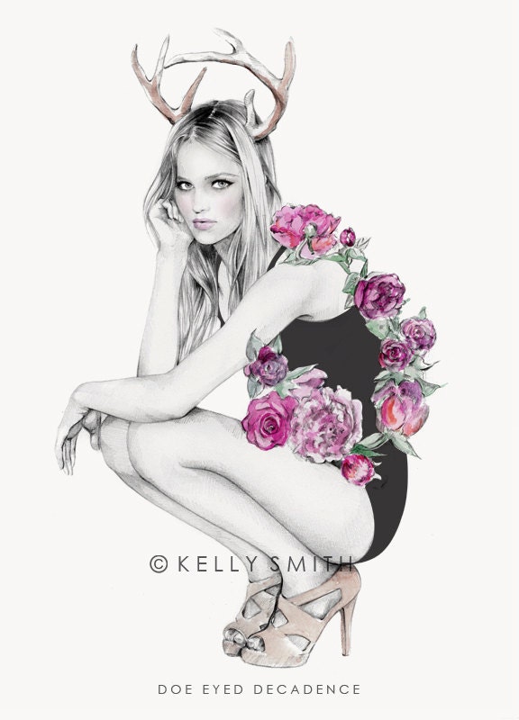 Doe Eyed Decadence LIMITED EDITION PRINT - A4