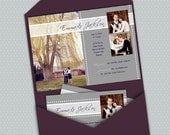 DIY- Ribbons and Pearls Printable Wedding Invitation Suite with Engagment Photos