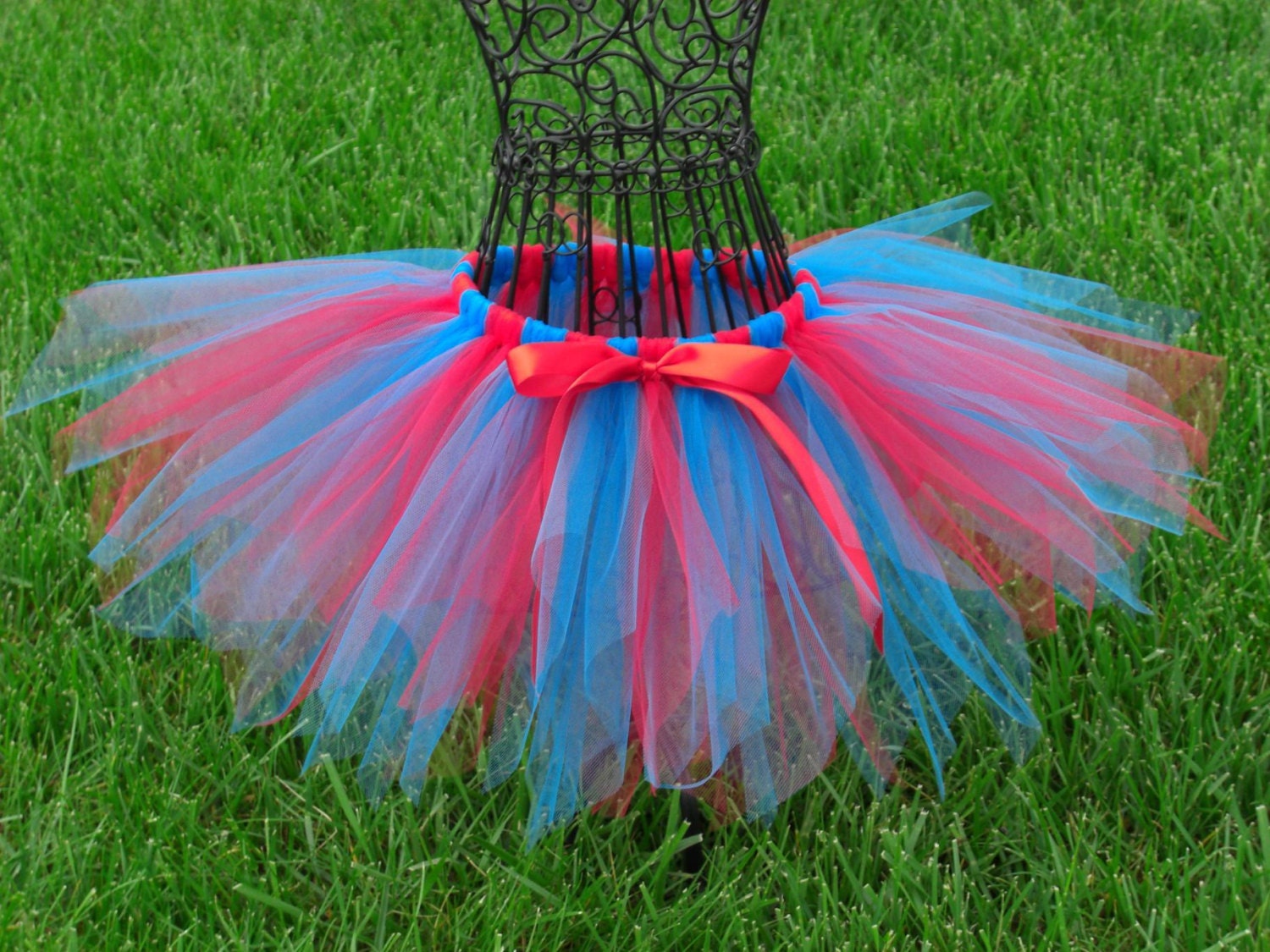 Dr. Suess Tutu- Dr. Suess Costume- Thing 1 Thing 2- Dr. Suess Party- 1st Birthday tutu- Toddler Dr. Suess Birthday- Red and turquoise tutu