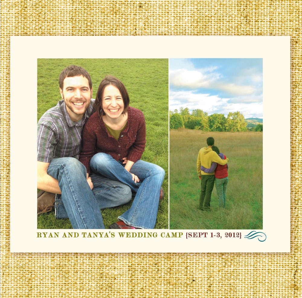 Photo Save The Date - Postcard, Magnet, Wedding Invite, Ourdoor Wedding, Eco Friendly / Sample No. 2a - FREE SHIPPING