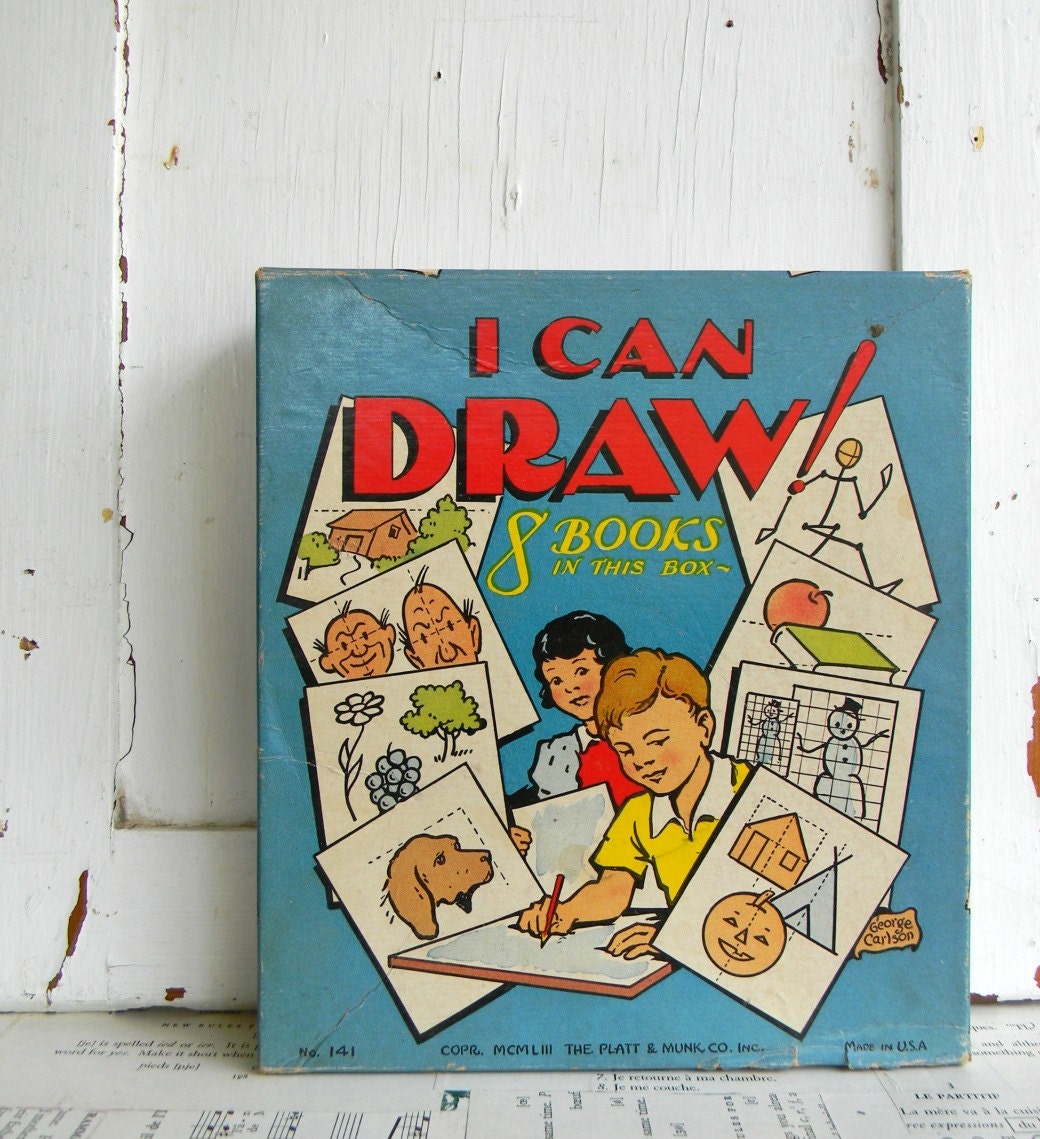 1953 platt & munk I CAN DRAW book set