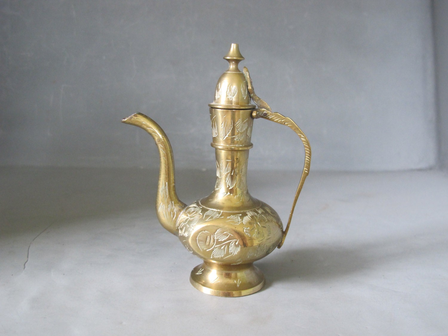 Vintage Miniature Brass Teapot / Moroccan Style by MilkaCervenka