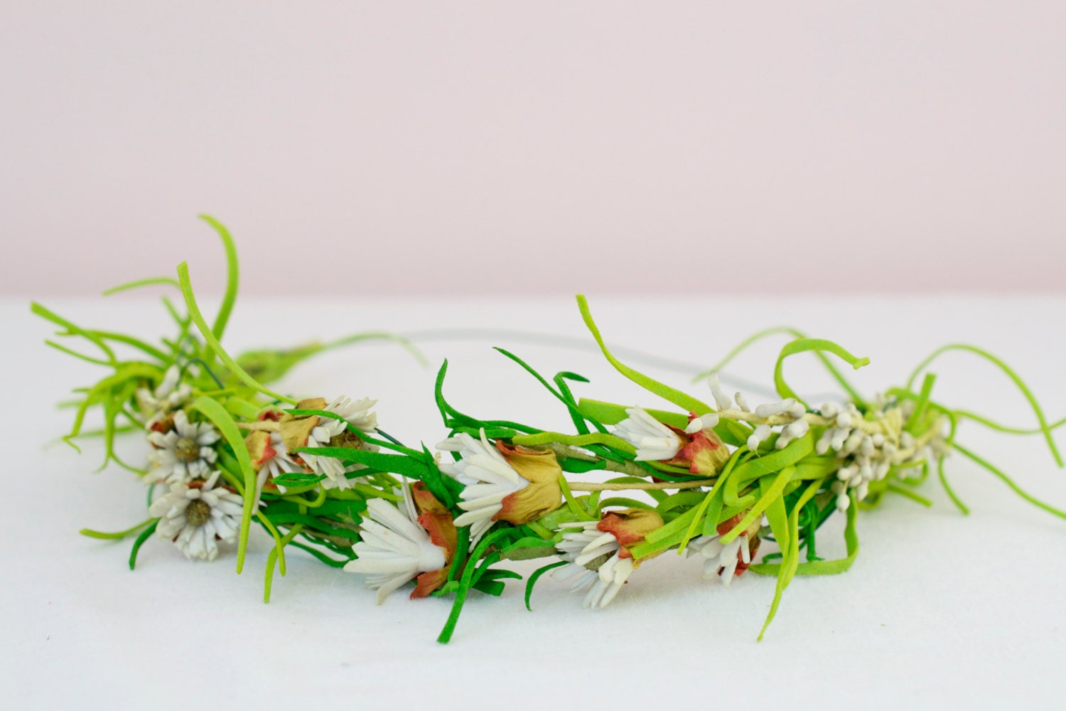 White Blossom and Vine Floral Hair Crown