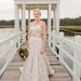 Champagne and Ivory Lace Wedding Dress with Fit and Flare Skirt