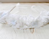 Romy style078 Chantilly beaded Lace Hairband/Crown