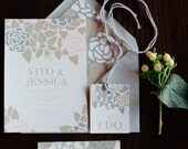 Modern Elegant Peony Wedding Invitation Suite