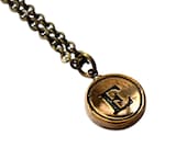 Letter E Necklace - Bronze Initial Typewriter Key Charm Necklace - Gwen Delicious Jewelry Design