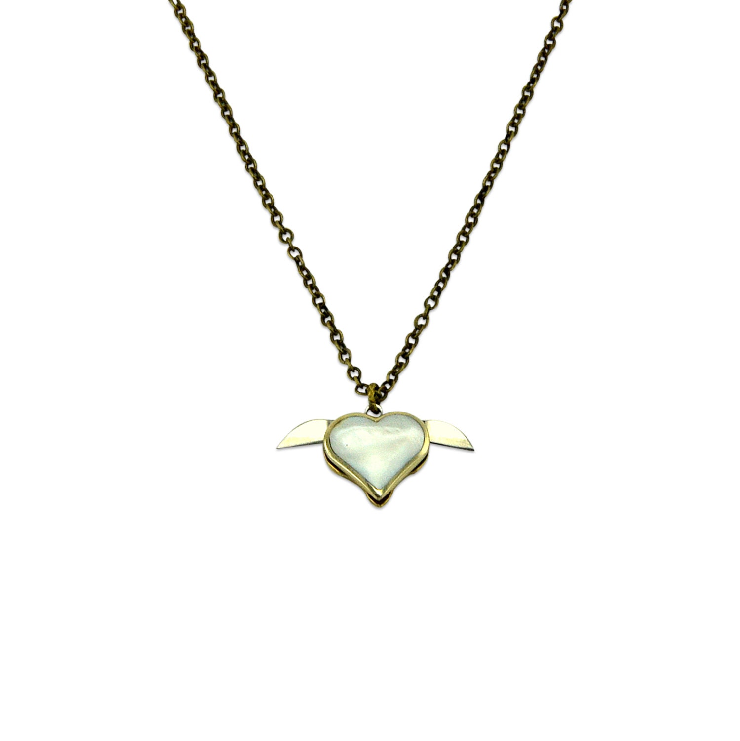 Tiny Secret Heart Double Knife Necklace