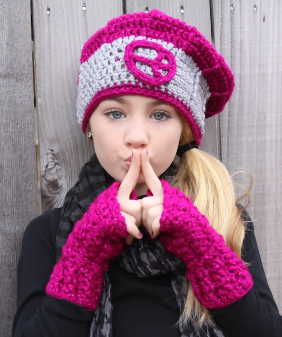 Cute Gloves Tween Girls Clothes Crochet Texting Mittens Raspberry Pink ...