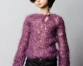 Bjd MSD Mohair Key Hole Style Sweater in Lilac. Ready To Ship
