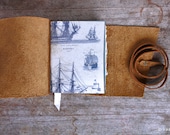 Wooden Ship - Handstitched Leather Journal