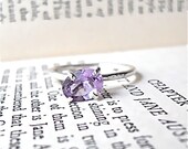 Asymetric Amethyst Sterling Silver Ring