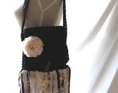 Fringed purse, boho chic fringe bag, shabby lace, gypsy cowgirl, women's 70s purse, vintage bohemian, fringed purse, True rebel clothing