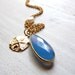 Sand Dollar Necklace, Blue Chalcedony Bezel Necklace, White Fresh Water Pearl, Gold Filled Charm Necklace, Summer Jewelry