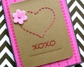 XOXO Hand-stitched Card