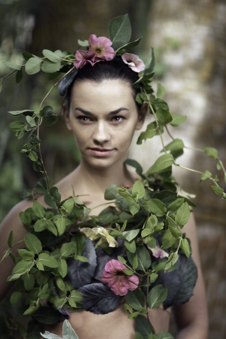 Portrait Photography Portrait of a Girl in a Garden with Flowers 11x14 or 8x12