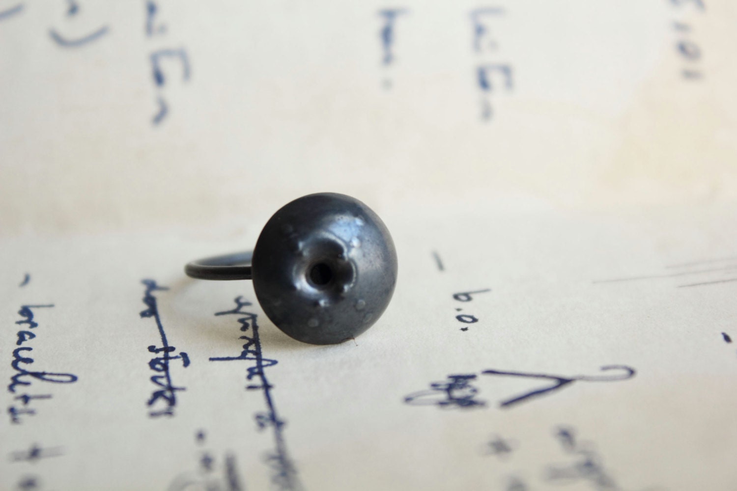 Silver Sea Pod Ring - oxidized sterling silver ring