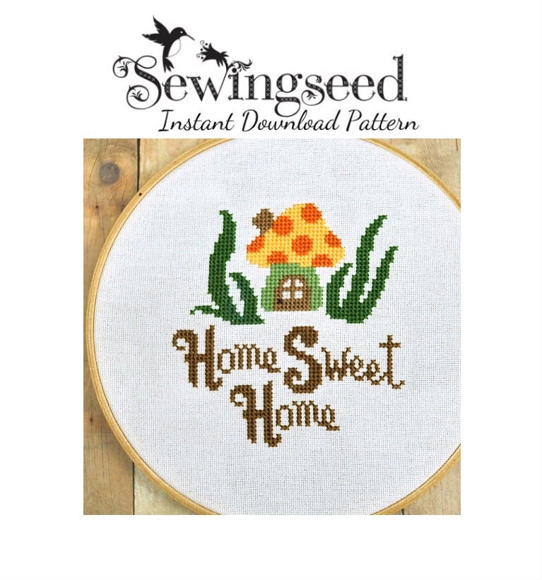 INSTANT DOWNLOAD Home Sweet Home Cross Stitch Pattern