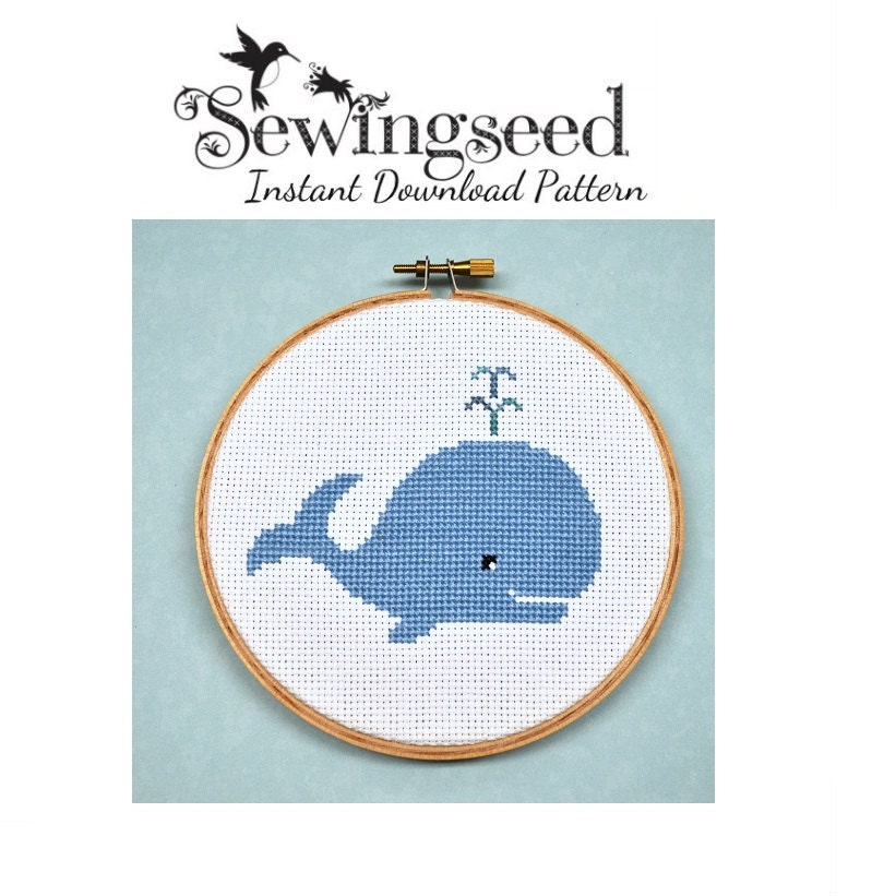INSTANT DOWNLOAD Whale Cross Stitch Pattern