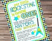 Printable Party Invitation- Our Little Rock Star (Boy) Design Il_170x135