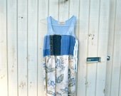 small - medium  / Romantic Patchwork / Upcycled clothing / Funky Denim Tunic / Shirt / Eco Dress / Denim Artsy Dress by CreoleSha