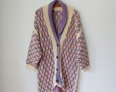80's Cocoon Sweater ... Vintage 1980's Long Oversized Cardigan ... Large